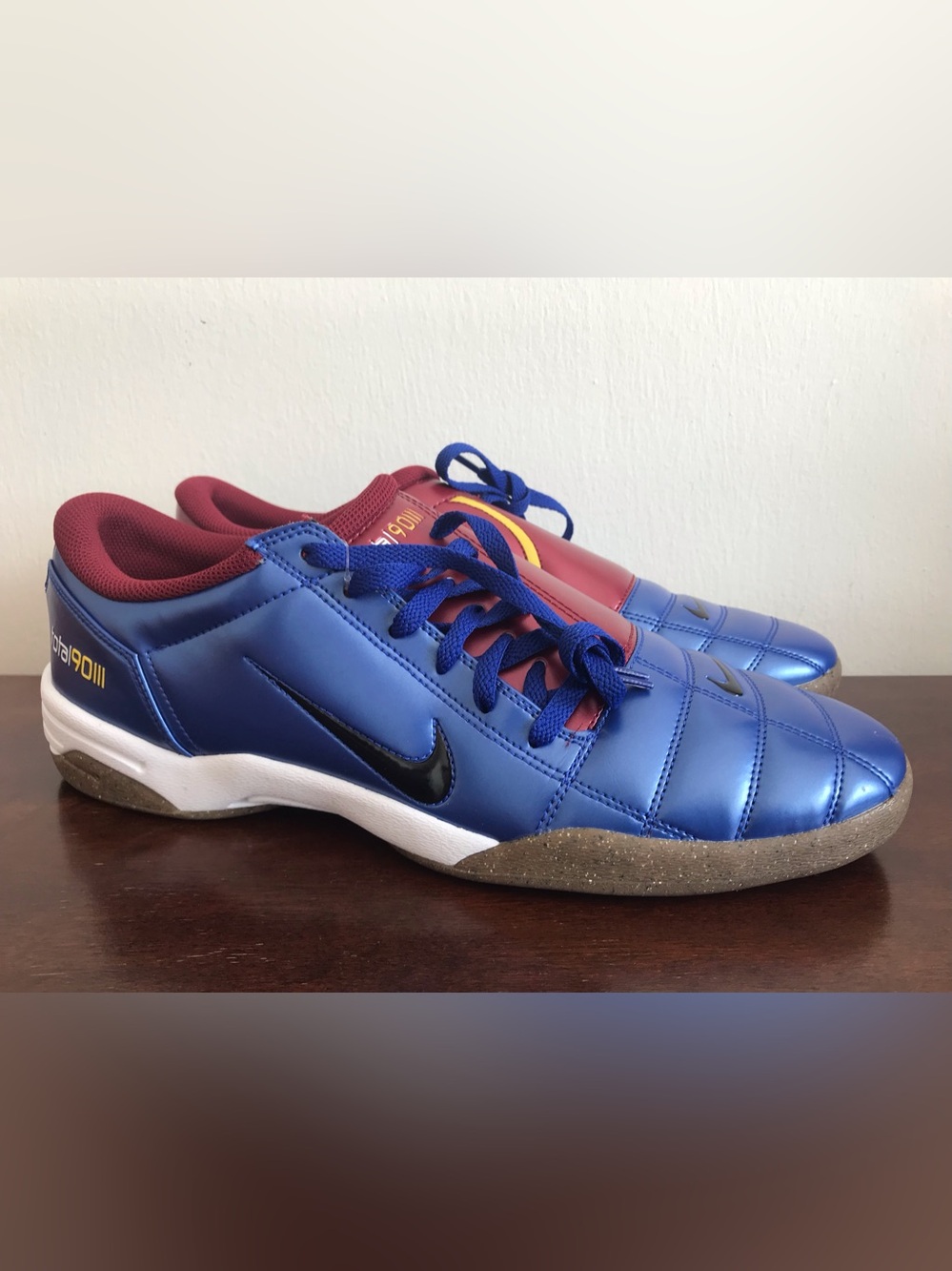 Size 13 Mens Nike Total 90 III 3 Barcelona Soccer Sneakers Blue Red HQ2851-401